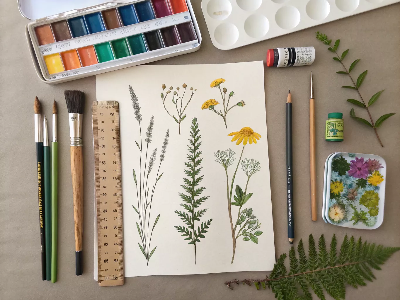 Materialen voor botanische illustratie